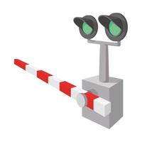 Railroad crossing sign cartoon icon vector