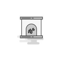 Chimney Web Icon Flat Line Filled Gray Icon Vector