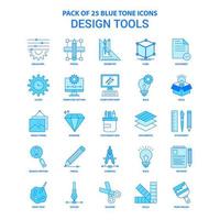 Design Tools Blue Tone Icon Pack 25 Icon Sets vector
