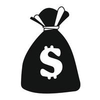 Money bag black icon vector