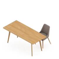 conjunto de mesa isométrica renderização 3d png