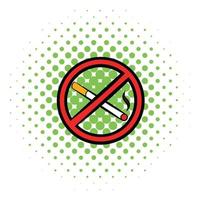 No smoking sign icon, comics style vector