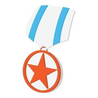 Medal with star cartoon icon vector