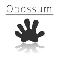 Opossum animal track vector