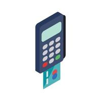 POS terminal icon, isometric 3d style vector