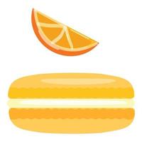 Orange macaron icon cartoon vector. French sweet box vector