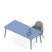 rendu 3d de l'ensemble de table isométrique png