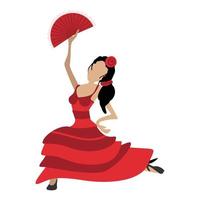 Flamenco dancer girl cartoon icon vector