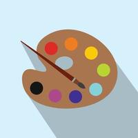 Palette with brush flat icon vector