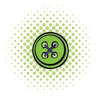 Sewing button icon, comics style vector