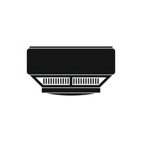 detector de humo negro simple icono vector