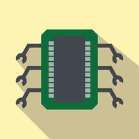 Microchip flat icon vector