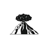 Volcano erupting icon, simple style vector