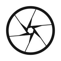 Camera shutter aperture icon, simple style vector