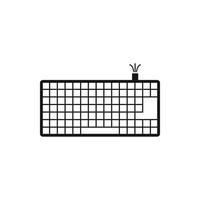 Computer keyboard icon, simple style vector