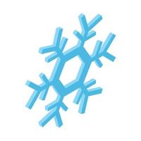 Blue snowflake isometric icon vector
