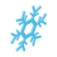 Blue snowflake isometric icon vector