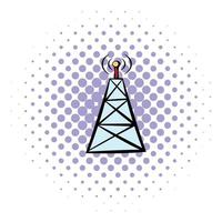 Cell phone tower icon, comics style vector