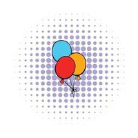 Bunch of colored baloons icon, comics style vector