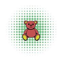 Teddy bear icon, comics style vector