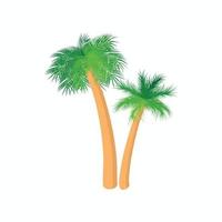 Two palm trees icon, cartoon style vector