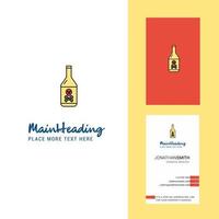 Drink bottle Creative Logo and business card vertical Design Vector