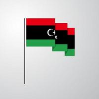 Libya waving Flag creative background vector