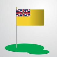 Niue Flag Pole vector