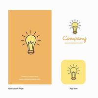 Bulb Company Logo App Icon and Splash Page Design Creative Business App Design Elements vector