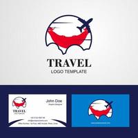 Travel Ecuador Flag Logo and Visiting Card Design vector