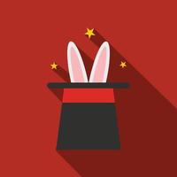 Rabbit in magician hat icon vector