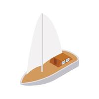 Yacht icon, isometric 3d style vector