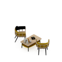 rendu 3d de l'ensemble de table isométrique png