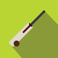 Cricket bat and ball icon, flat style vector