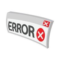 Error icon, cartoon style vector