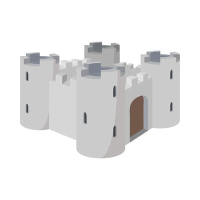 Medieval Windsor Castle icon, cartoon style
