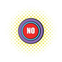 No red button icon, comics style vector