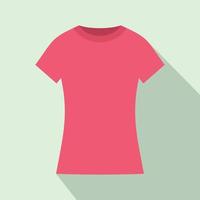 Pink t shirt icon, flat style vector