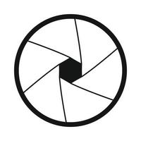 Camera shutter aperture icon, simple style vector