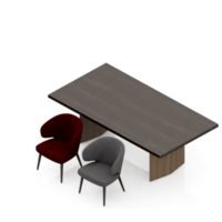 Isometric Table Set 3D render png