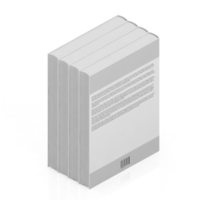 render 3d de libros isométricos png