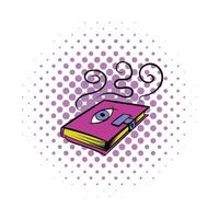 Magic book icon, comics style vector