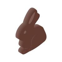 icono 3d isométrico del conejito de pascua de chocolate vector