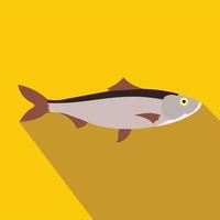 Fresh fish icon, flat style vector