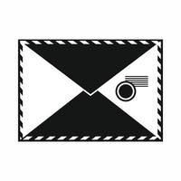 Envelope with stamp icon, simple style vector