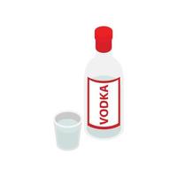 Bottle of vodka isometric 3d icon vector