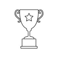 Trophy cup line icon vector