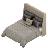 render 3d de dormitorio isométrico png