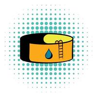 Oil tank storage icon, comics style vector