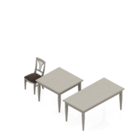 isometrische tafel reeks 3d geven png